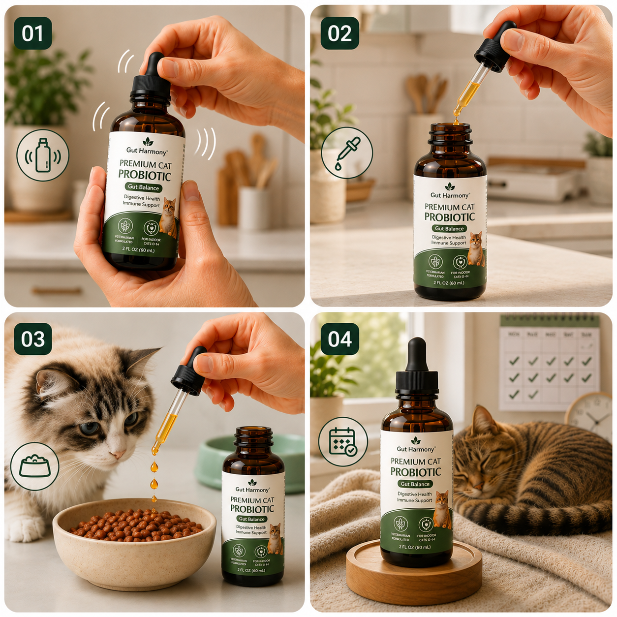 Four-step Gut Harmony daily serving routine