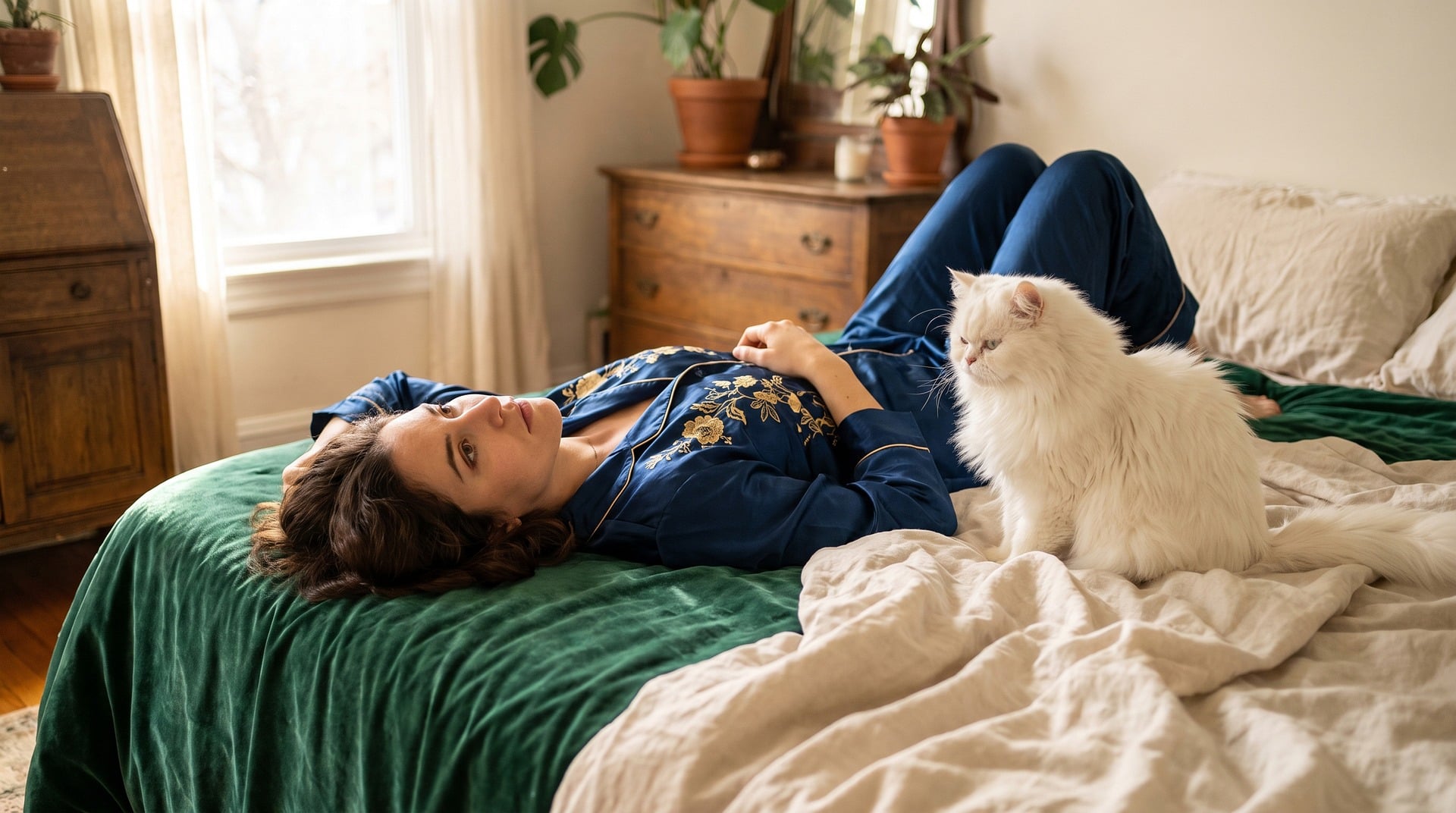 Indoor cat eating while Gut Harmony drops are added to food